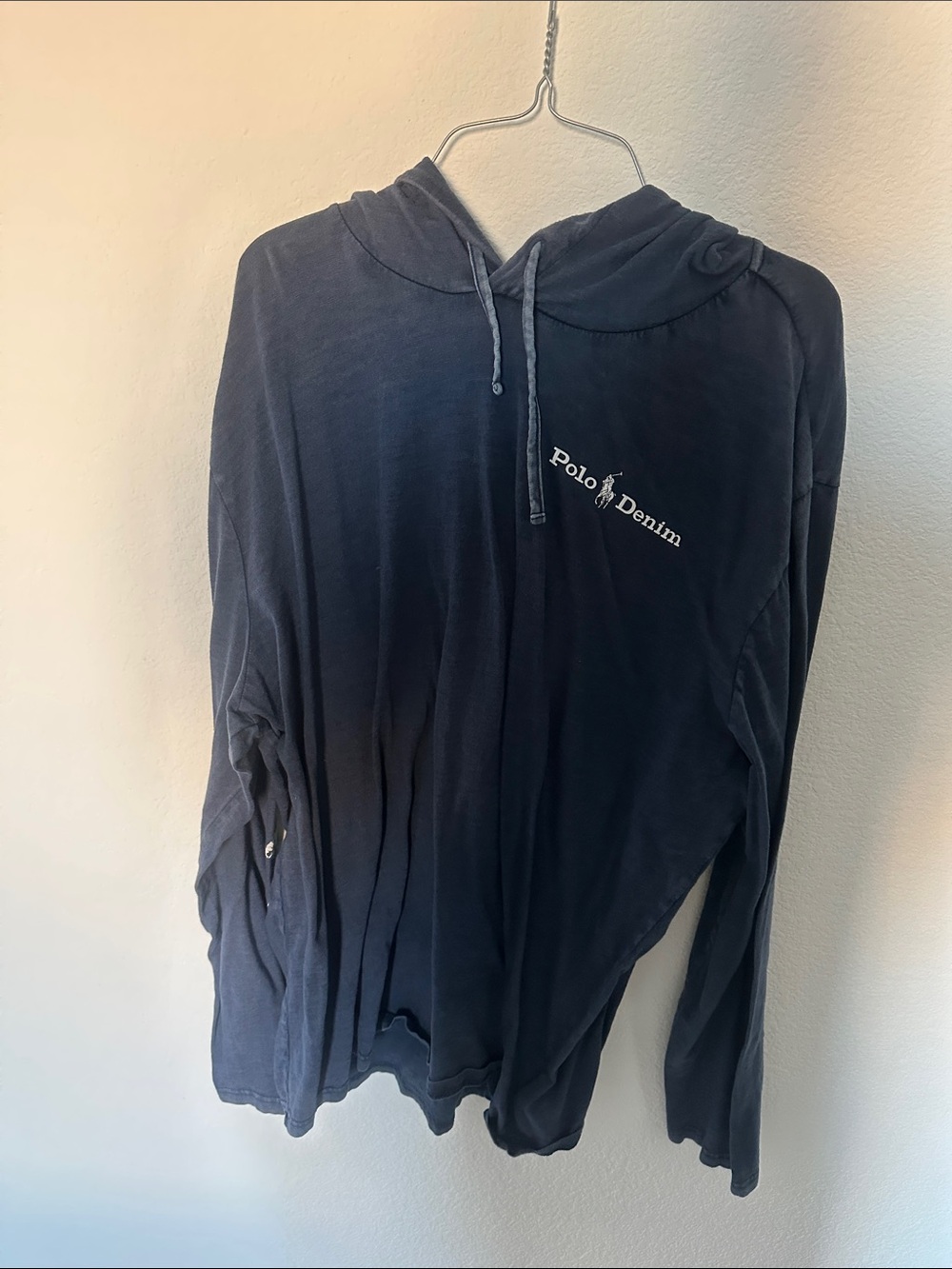 Polo Ralph Lauren Denim Color Men’s Navy Lightweight Hoodie 2XL
